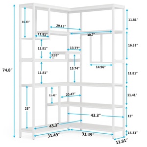Estantes de <span class=keywords><strong>escalera</strong></span> de esquina de 6 niveles, estantería de esquina alta, estantería de esquina <span class=keywords><strong>estrecha</strong></span>, estantería para sala de estar - Product Image 6