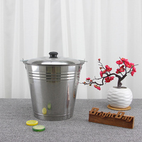 Ember Air Multifungsi Dapur Rumah Tangga dari Baja Anti Karat dengan Gagang Plastik, Ember Penyimpanan Kapasitas Besar