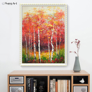 Pintura <span class=keywords><strong>al</strong></span> óleo <span class=keywords><strong>de</strong></span> paisaje <span class=keywords><strong>de</strong></span> bosque <span class=keywords><strong>de</strong></span> abedul 100% hecha a mano sobre lienzo, pintor altamente calificado, Escena <span class=keywords><strong>de</strong></span> árbol <span class=keywords><strong>de</strong></span> <span class=keywords><strong>primavera</strong></span> para decoración del hogar - Product Image 5