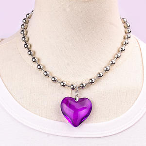Collar con Colgante de Corazón, Cristal y Diamantes de Imitación, para Uso Diario de Mujeres, Origen Yiwu XI-X584 - Product Image 3