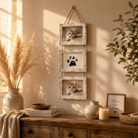 Cadre souvenir pour animaux de compagnie avec empreinte de patte et photo de chat
