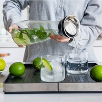 Ketel Air Dingin Kaca Tahan Suhu Tinggi dengan Desain Kreatif dan Motif Bunga yang Dipanggang pada Suhu Tinggi untuk Penggunaan Rumah Tangga