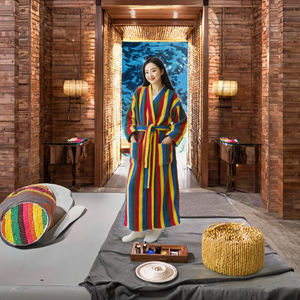 BODHANA Nouvelle Robe Longue Décontractée en Polaire Corail Épaisse et Respirante à Col en V et Taille Élastique pour Femme – Collection Automne Hiver - Product Image 3