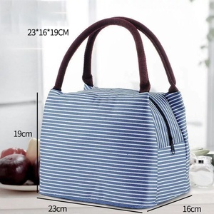 กระเป๋าเก็บความเย็นแบบพกพา กระเป๋าใส่อาหารกลางวันผ้าแคนวาสเก็บอุณหภูมิ กระเป๋าเก็บความเย็นสำหรับปิกนิก กระเป๋าใส่อาหารกลางวันสำหรับผู้หญิงและเด็ก - Product Image 4