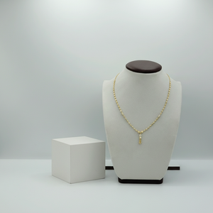 Collar de Cadena de Diseño en Oro Amarillo de 22K con Elegantes Detalles de Cuentas Colgantes y Gotas de Oro para Mujer - Product Image 2