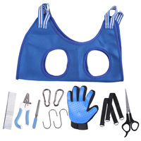 Vente chaude : Kits de toilettage pour animaux de compagnie professionnels, 12 pièces, avec hamac de toilettage, gant, tondeuse, brosse de nettoyage pour animaux de compagnie