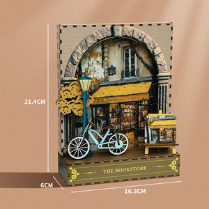 OCHOICE Drop Shipping MOQ=1 Kit DIY para Rincón de Lectura, Librería de París con Luz LED, Rompecabezas 3D de Madera, Decoración para Estantería - Product Image 3