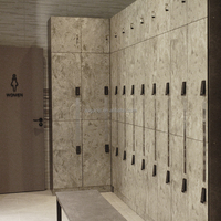 Nouvelle conception de casier de vestiaire de salle de sport en HPL ignifuge, marque AOGAO, Guangdong, avec serrure électronique, cadre en aluminium, fixation murale