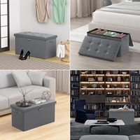 Banc ignifuge pouf canapé Design salon chambre couloir en cuir étanche pouf boîte de rangement