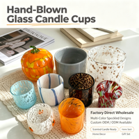 Porte-bougie en verre recyclé soufflé à la main, écologique, pour les centres de table de mariage et la décoration de table de dîner