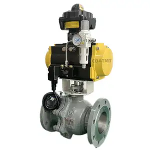 CQATMT AT Type 2-way PTFE 2-inch 3-inch 4-inch WCB/CF8 Pneumatic Actuator Ball Valve With Limit Switch Flange Vale