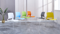 Chaise de bureau empilable sans accoudoirs en tissu avec structure métallique, idéale pour les visiteurs, la formation, le personnel et les salles de conférence – Offre Spéciale