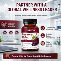 Capsules de Resvératrol Pureon, directement de l'usine, 100% pures et puissantes pour l'entretien cellulaire, complément alimentaire pour adultes