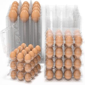 Factory Wholesale PET Clear <b>Plastic</b> Food Grade Folding Rectangle Egg Trays Holder <b>Box</b> Reusable 15-Hole Custom Size Egg Packaging - Product Image 1