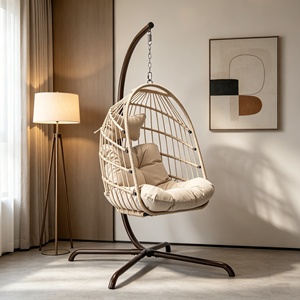Chaise suspendue en rotin PE, vente en gros directe d'usine, <span class=keywords><strong>pas</strong></span> <span class=keywords><strong>cher</strong></span>, détachable et pliable, pour terrasse et jardin - Product Image 6