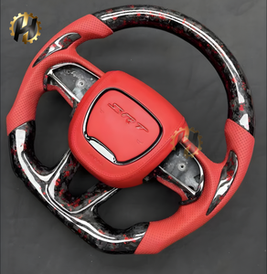 Volante Deportivo Personalizado HZ de Fibra de Carbono para <span class=keywords><strong>Dodge</strong></span> Charger <span class=keywords><strong>Challenger</strong></span> Hellcat SRT RT, Cuero de Gamuza, 4 Radios, 50 mm - Product Image 5