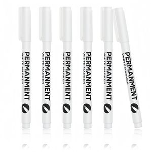 NOVISON Manufacturer Non-toxic Safety Waterproof Permanent <b>White</b> Glass <b>Markers</b> Pen Set 1-2mm Writing Width for Whiteboard Paper - Product Image 1