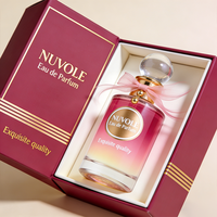 Flacon de parfum à prix surprise, rond, rose, vide, en verre, avec logo personnalisé, 100 ml, avec boîte