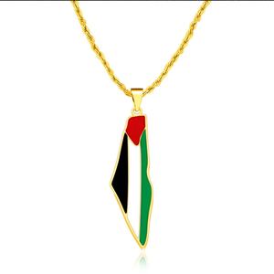 Colliers tendance anti-ternissement en argent et or PVD, bijoux fins en acier inoxydable 316L, collier Palestine, Free Palestine pour femmes - Product Image 1