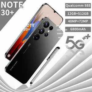 Smartphone original note30 + ultra 6.8 polegadas, celular android com tela cheia 12 + 512g, câmera de 48mp + 72mp, identificação facial, desbloqueado