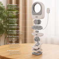 Mini ventilateur portable à clipser compatible IA, haute performance