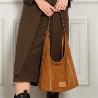 Sac à bandoulière en cuir suédé pour femme, grande capacité, sac hobo durable pour femme, fabrication en gros, finition satinée, multifonctionnel