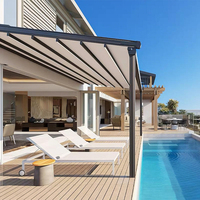 Auvent rétractable en aluminium motorisé automatique, pare-soleil en PVC imperméable pour cour extérieure, jardin, villa