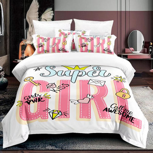 Custom Logo 3D Printed Duvet Cover Girls Fashion Printed <strong>Bedding</strong> Set Brushed Microfiber Bed Sheet for <strong>Teenager</strong> - Product Image 2