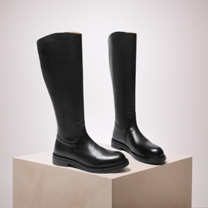 Zapatos de Mujer de Cuero de Diseño de Lujo y Alta Calidad, Moda para Exteriores, Impermeables, Antideslizantes, de Cuero Genuino, con Tacón Alto, por Encima de la Rodilla - Product Image 3