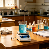 Pengaduk Magnetik Digital dengan Hotplate, Timer 9999 Menit, Layar LCD, Pengaduk Pemanas Laboratorium untuk Penelitian Sains