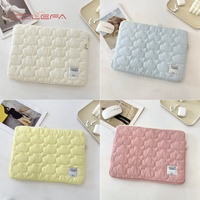 Tas Laptop Jinjing Korea Lucu Bordir Awan, Dilengkapi Ritsleting, Pelindung, Portabel, Ukuran 11/13/15-inci, untuk Tablet