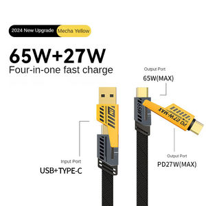 黄色锌合金PD 65w快速充电器电缆USB C型电缆4合1转换器USB充电Kirsite适用于安卓苹果操作系统 - Product Image 2