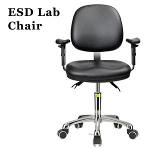 Silla de laboratorio de cuero PU antiestática ESD para uso escolar Elevador de taller moderno sin polvo Función de balanceo giratorio para almacenes - Product Image 3
