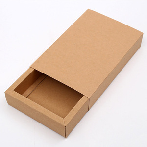 Recyclable Ecological Biodegradable 350gsm kraft drawer box packaging mobile phone case packing box