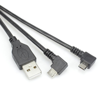 Kabel pengisi daya Data OTG pendek, 0.5m USB Tipe C ke mikro B 2.0 kustom 30cm 0.3m tembaga murni dengan jaket PVC