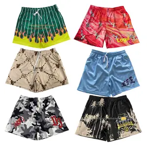 Shorts de malha personalizados da moda, conjuntos de shorts personalizados para homens, logotipo personalizado, shorts masculinos cargo plus size, shorts de treino masculinos, moda masculina