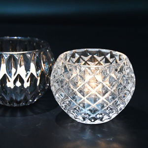 Candelabros de vidrio de <span class=keywords><strong>mercurio</strong></span> vintage velas redondas y luces de té decoración del hogar tarro de vidrio - Product Image 3