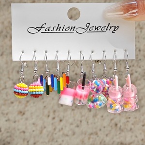 Juego de Pendientes Colgantes de Frutas, Resina, Cereza, Fresa, Plátano, Pendientes de Dibujos Animados a la Moda para Mujeres y Niñas - Product Image 5