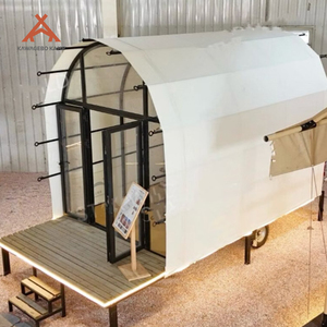 Kawagebo Kamp Outdoor Glamping Luxury Tent Waterproof Oxford Fabric with Acrylic Door on Wheel Flooring Wagon Tent for <strong>Camping</strong> - Product Image 3