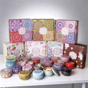 Bougie parfumée en cire de soja avec fleurs séchées, pot avec couvercle, cadeau de mariage de luxe, bougie parfumée en boîte dorée, vente en gros, Velas, Fête des Pères - Product Image 2