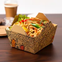 Kunden spezifisch bedruckte Einweg-Bio-Lunch-Papier box Fast-Food-Behälter Kraft-Falt karton mit personal isiertem Logo für Sushi