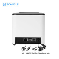 Scangle高速热敏打印机80毫米通用串行总线局域网端口自动切割机203DPI分辨率，适用于零售企业库存