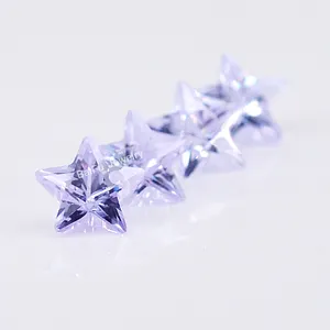 3A loose gemstone star shape lavender cutting cubic zirconia for jewelry