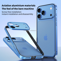 Coque de protection hybride en silicone avec protection d'appareil photo et cadre en aluminium pour iPhone 18 Pro, 17, 16, 15, 14, 13