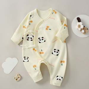 Mameluco de Bebé Otoño 2025, Mono de Color Sólido con Diseño de Oso, Ropa de Algodón para Recién Nacidos, Primavera, Traje de una Pieza para Niños y Niñas, 0-18 Meses - Product Image 3