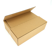 Boîte en carton kraft recyclé, petite, marron, pliable, ondulée, avec fermeture adhésive, fermeture éclair, boîte en carton pour l'emballage