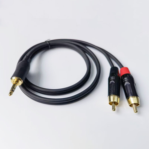 Câble 3,<span class=keywords><strong>5</strong></span> mm vers 2 RCA plaqué or, stéréo, double RCA mâle, cordon répartiteur, conducteur en cuivre sans oxygène, gaine en PVC pour téléphone, ordinateur portable, usage domestique - Product Image 1