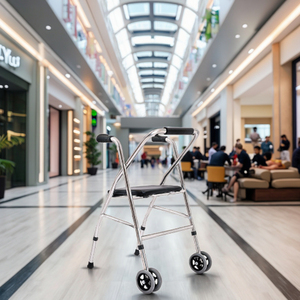 Fácil plegable y limpieza Ayudas para caminar Ancianos y discapacitados Simple Barato Andador para caminar con asiento de descanso - Product Image 1