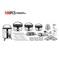 Ensemble de récipients isothermes en acier inoxydable pour aliments, 19/55/80/108 pièces, comprenant des pots thermiques, des seaux à thé au lait, des tasses et des bouilloires