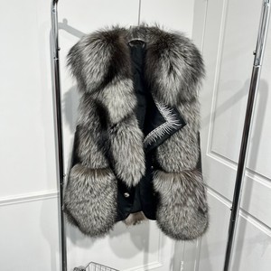 Nuovo Design Gilet da Donna in Vera Pelliccia <span class=keywords><strong>di</strong></span> <span class=keywords><strong>Volpe</strong></span> <span class=keywords><strong>Argentata</strong></span>, Taglie Forti, Personalizzabile - Product Image 2